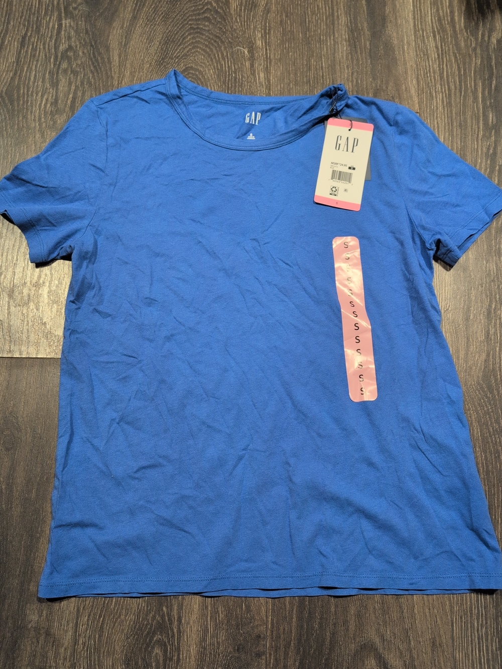 GAP Women’s S Blue Crew Neck Short Sleeve Shirt Soft Casual NWT 100% Cotton